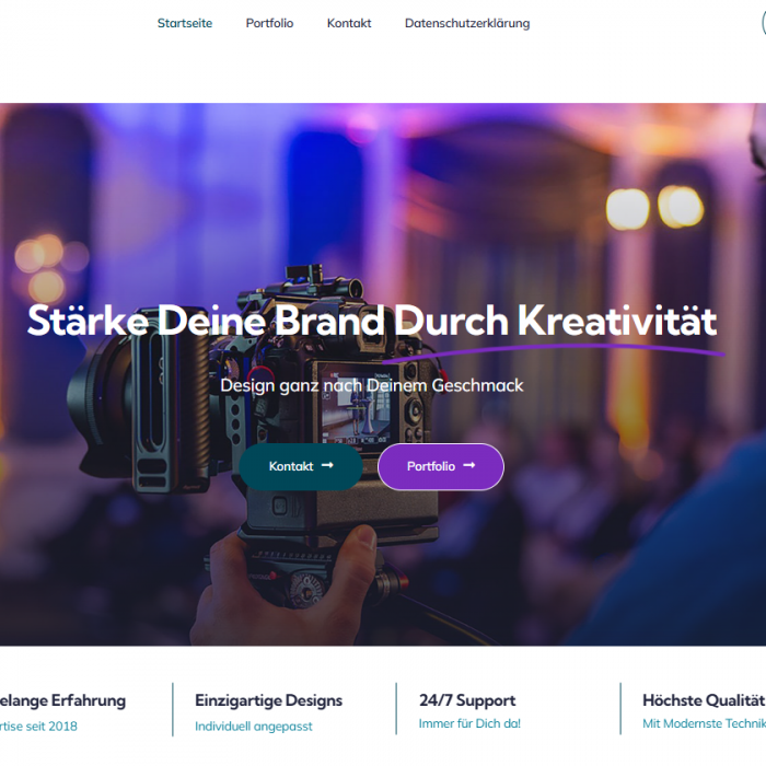 Professionelles Mediendesign Referenzprojekt – Kameraaufnahme für Markenaufbau und kreative Content-Produktion